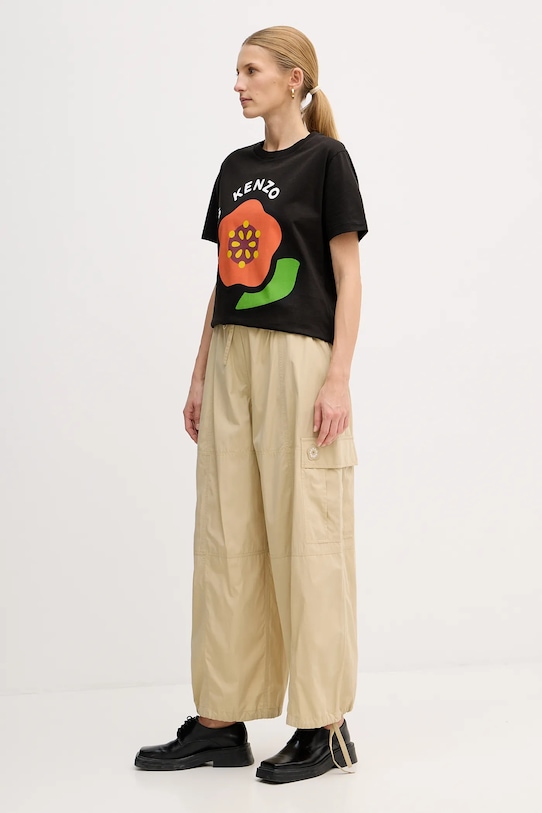 Kenzo t-shirt bawełniany FF52TS1684SO.99J czarny SS25
