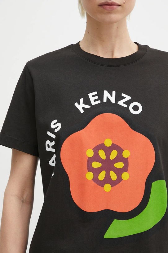 Βαμβακερό μπλουζάκι Kenzo μαύρο FF52TS1684SO.99J