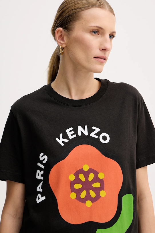 Kenzo t-shirt bawełniany czarny FF52TS1684SO.99J