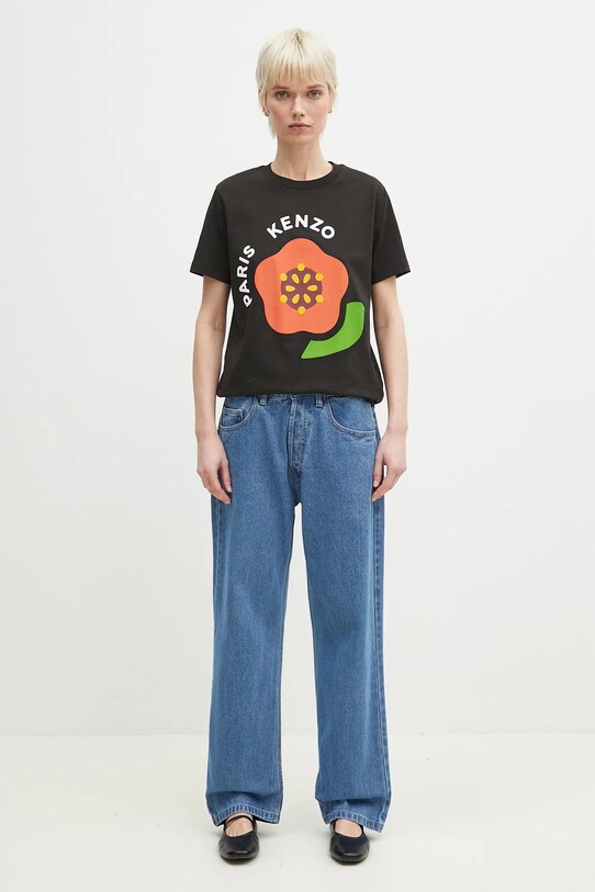 Kenzo t-shirt bawełniany FF52TS1684SO.99J czarny