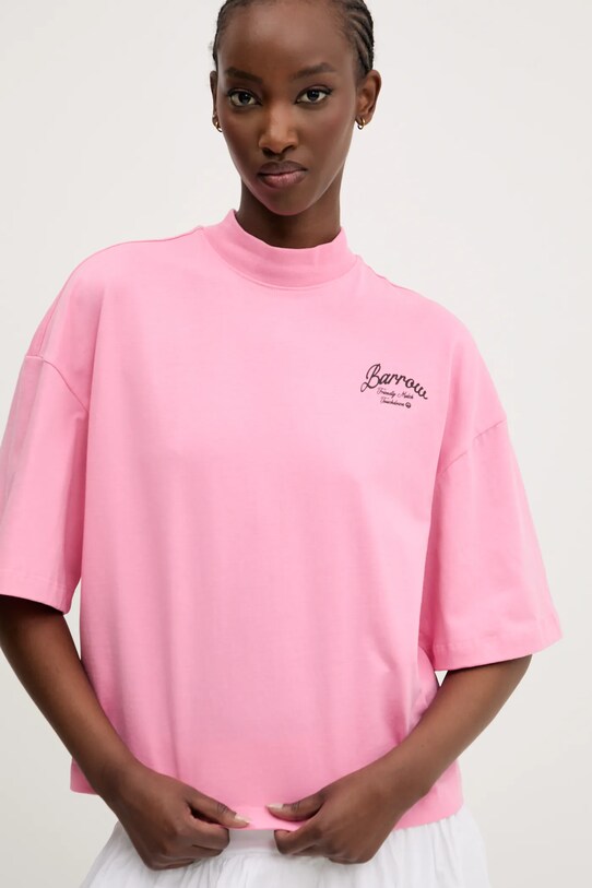 Barrow t-shirt bawełniany różowy S5BWWOTH143