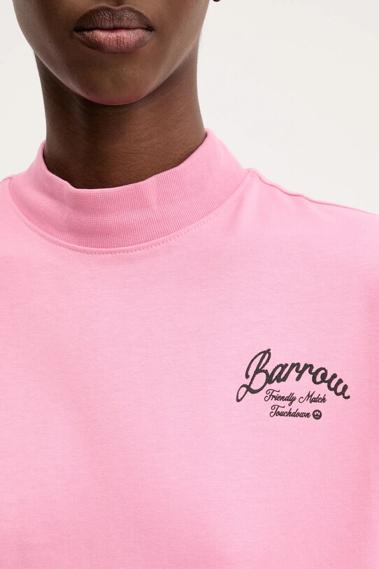 Barrow t-shirt bawełniany S5BWWOTH143 różowy