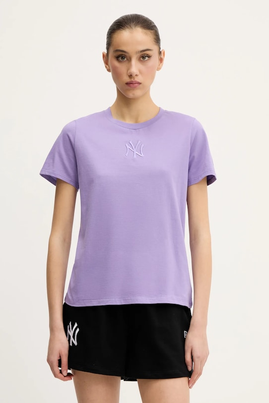New Era t-shirt bawełniany bawełna fioletowy 60596472