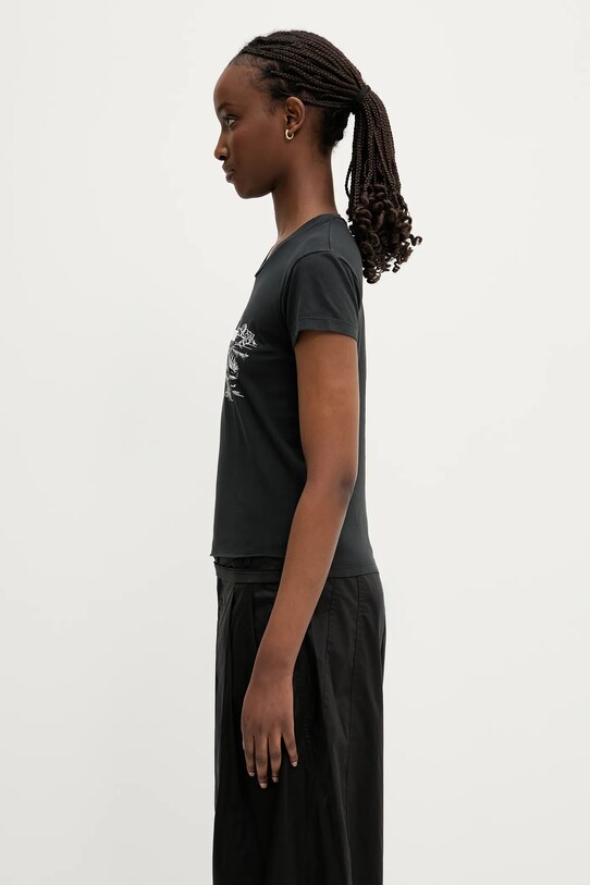 MM6 Maison Margiela t-shirt bawełniany S62GD0199.M20108.899 czarny SS25