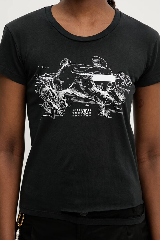 MM6 Maison Margiela t-shirt bawełniany czarny S62GD0199.M20108.899