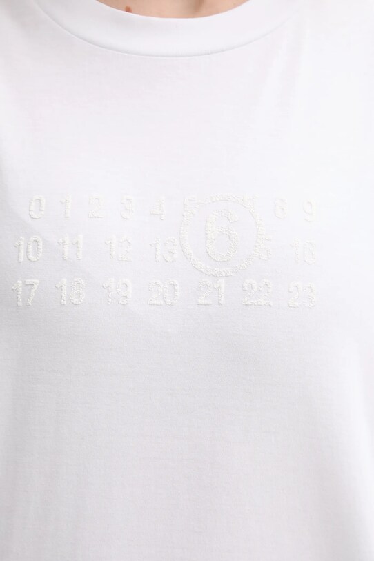 MM6 Maison Margiela t-shirt bawełniany S62GD0202.M20115.100 biały