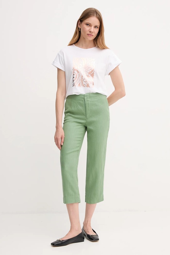 Pedro del Hierro t-shirt bawełniany 4539638 biały SS25