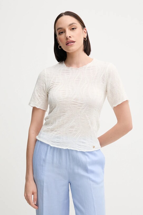 Kratka majica Pedro del Hierro Brez vzorca bež 4539627