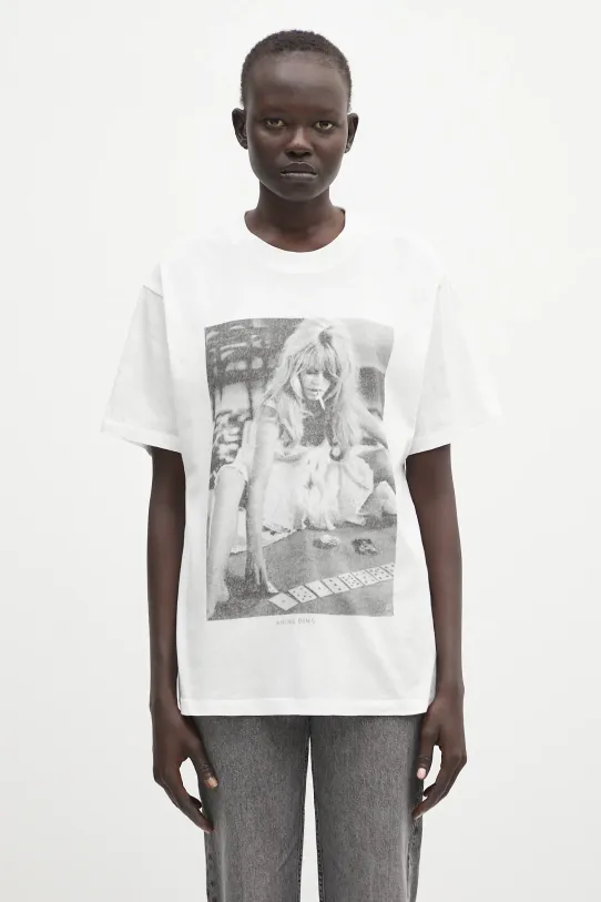 Anine Bing cotton t-shirt Lili Tee Ab X Dk X Brigitte Bardot cotton white A.08.10565