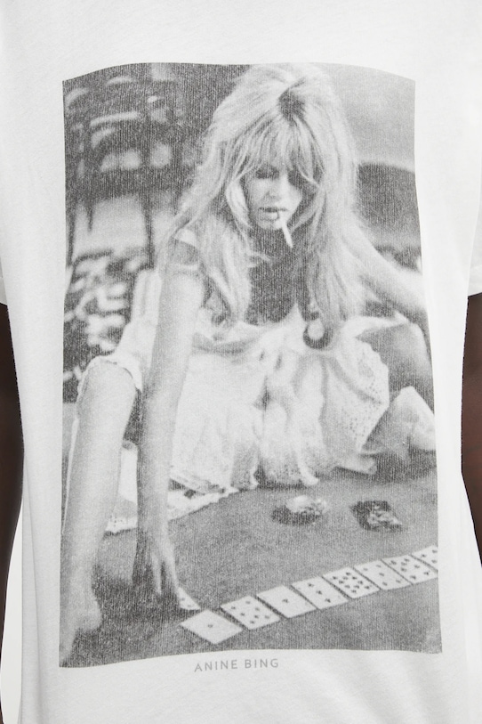 Anine Bing cotton t-shirt Lili Tee Ab X Dk X Brigitte Bardot white A.08.10565