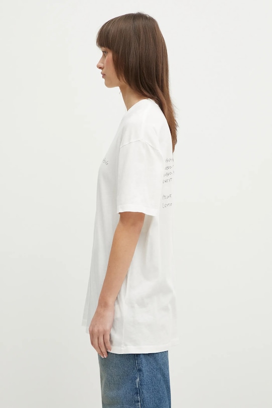Anine Bing t-shirt in cotone Walker Tee Lyrics A.08.10771 bianco SS25