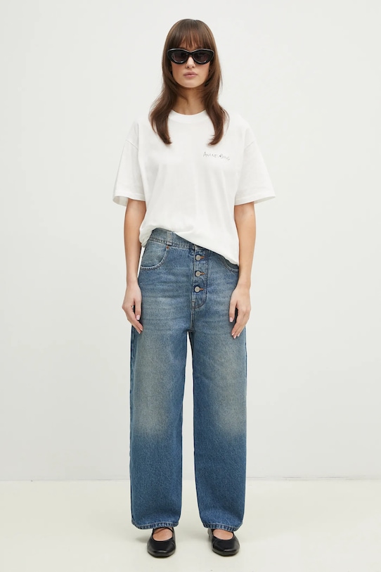 Anine Bing t-shirt in cotone Walker Tee Lyrics A.08.10771 bianco