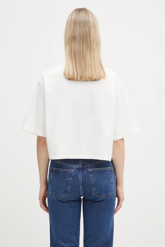 Clothing Anine Bing cotton t-shirt Myers Cropped Tee Framed Monogram A.08.10920 white