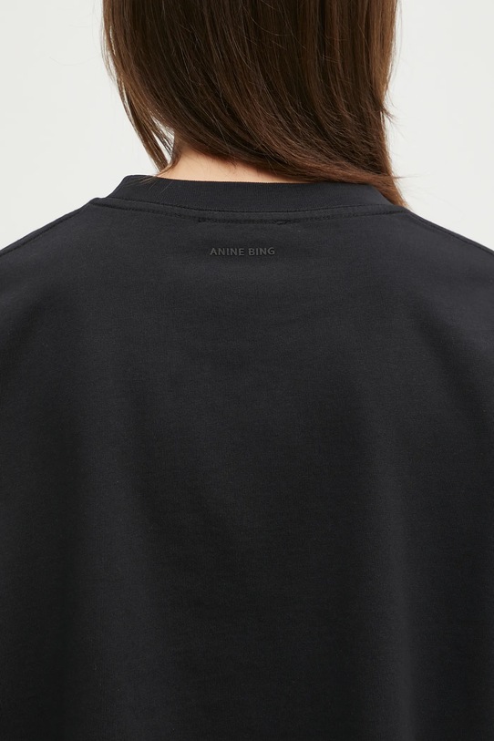 Anine Bing cotton t-shirt Myers Cropped Tee Framed Monogram A.08.10920 black