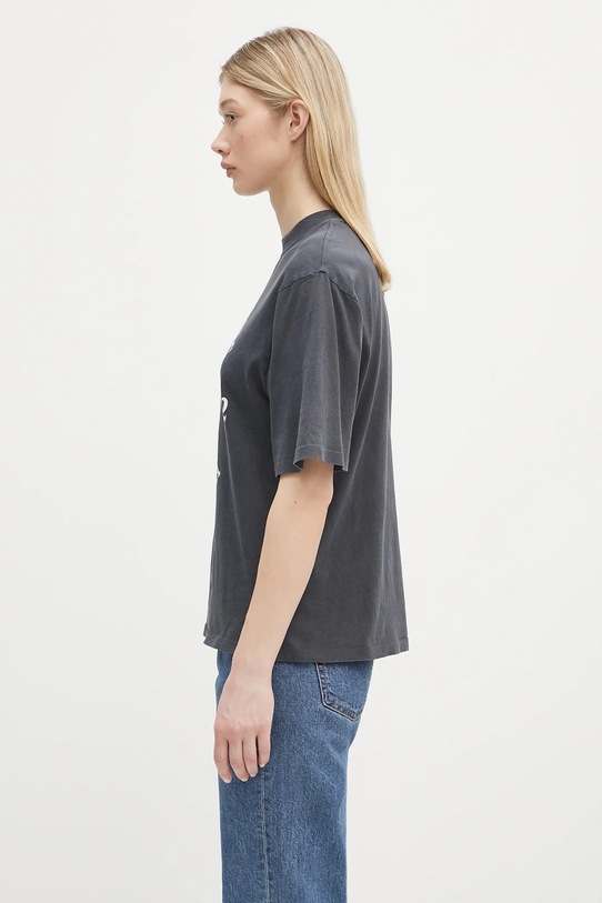 Anine Bing t-shirt in cotone Avi Tee Collegiate Leopard A.08.10922 nero SS25