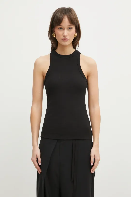 Anine Bing top Eva Tank gładkie czarny A.08.0151