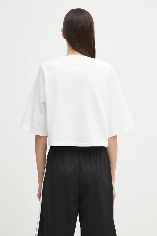Abbigliamento Fiorucci t-shirt in cotone Curly Lollipop Logo Cropped Padded U02SPTSH106CJ01WH01 bianco