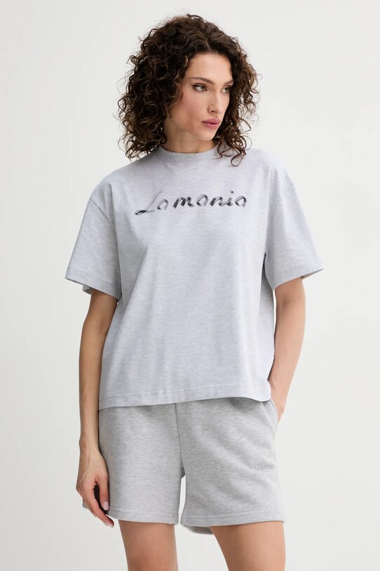 La Mania t-shirt COURTNEY z elastanem szary LM.COURTNEY