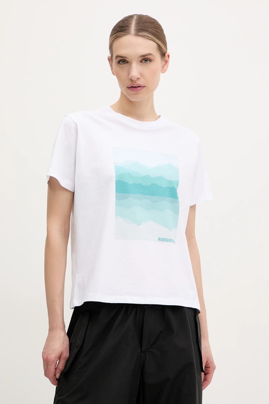 Rossignol t-shirt bawełniany Waterfall nadruk biały RLNWY13