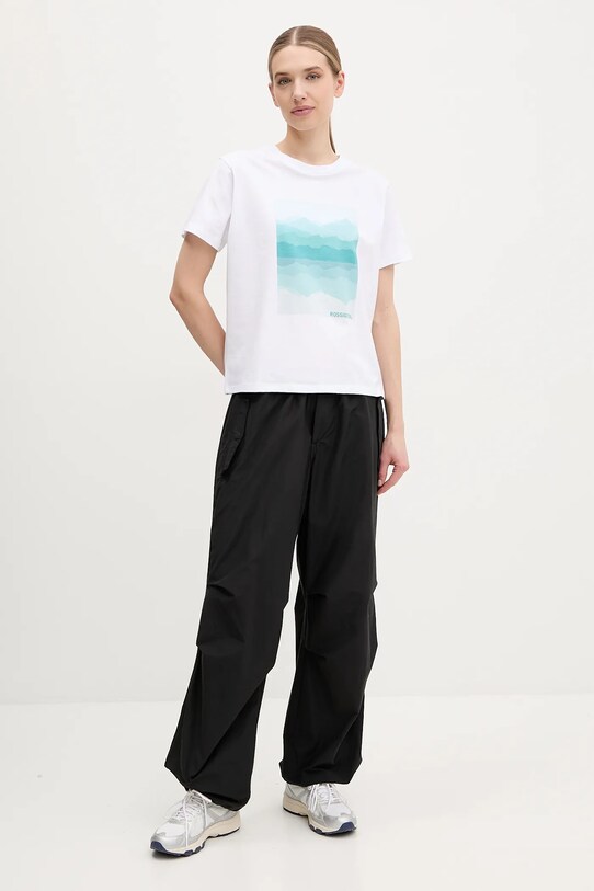 Rossignol t-shirt bawełniany Waterfall RLNWY13 biały SS25