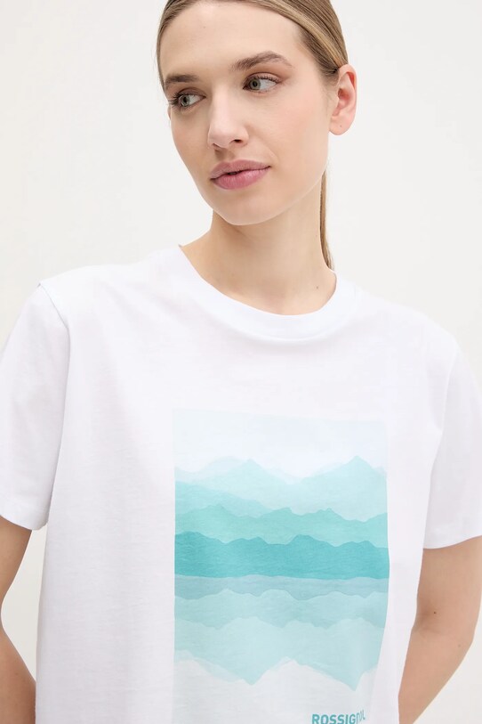 Rossignol t-shirt bawełniany Waterfall biały RLNWY13