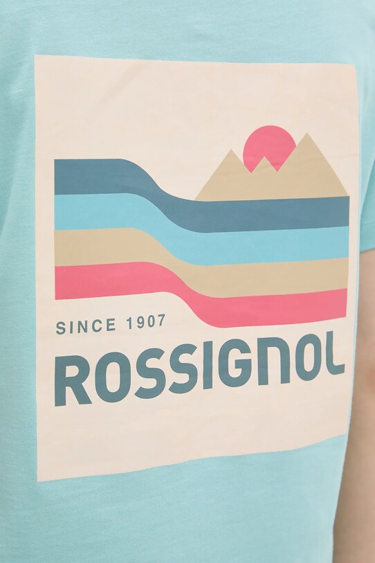 Rossignol t-shirt bawełniany Waterfall RLNWY13 turkusowy