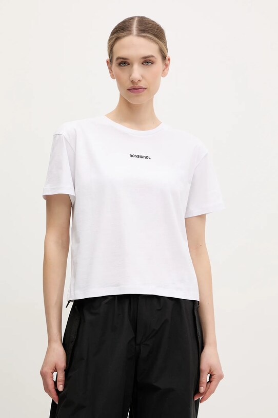 Rossignol t-shirt bawełniany Presset nadruk biały RLNWY14
