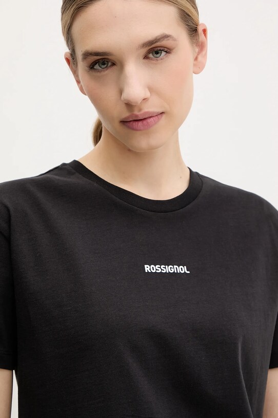 Rossignol t-shirt bawełniany Presset czarny RLNWY14