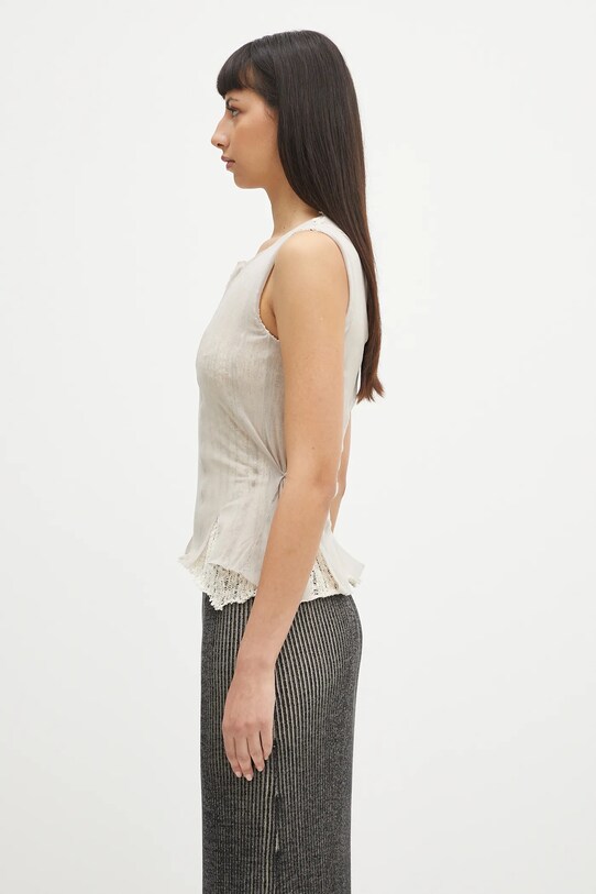 Our Legacy top Ragged Vest W2256RT beige SS25