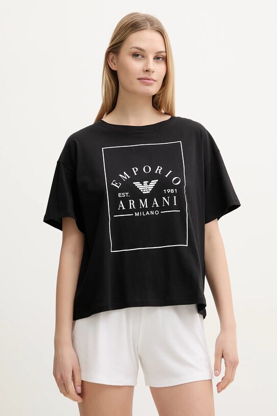 Emporio Armani Underwear t-shirt bawełniany nadruk czarny EW000553.AF10887