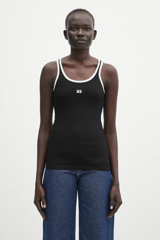 Wales Bonner top Sonic Vest slim nero WS25JE38.JE02.999