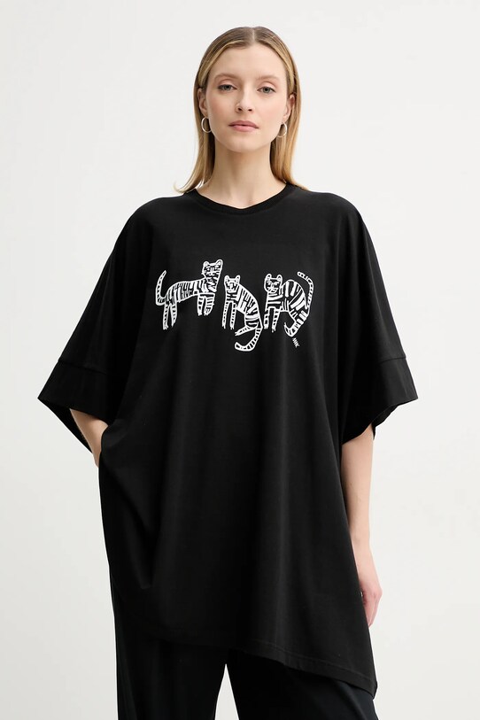 MMC STUDIO t-shirt bawełniany nadruk czarny TIGER