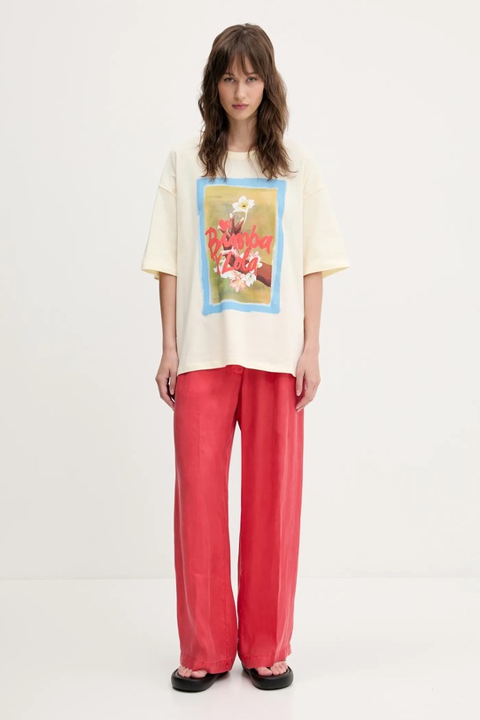 Bimba Y Lola tricou din bumbac 251BR7402.10100 bej SS25