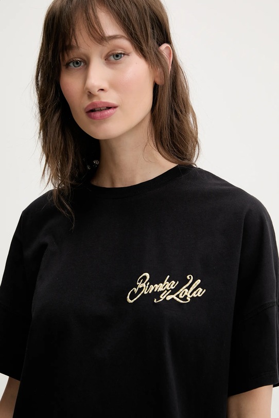 Bimba Y Lola t-shirt bawełniany czarny 251BR7418.10000