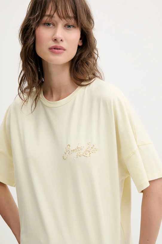 Bimba Y Lola t-shirt bawełniany żółty 251BR7418.10100