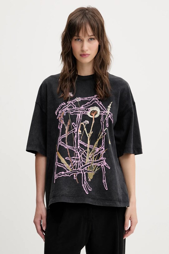 Bimba Y Lola t-shirt bawełniany nadruk szary 251BR7440.10035