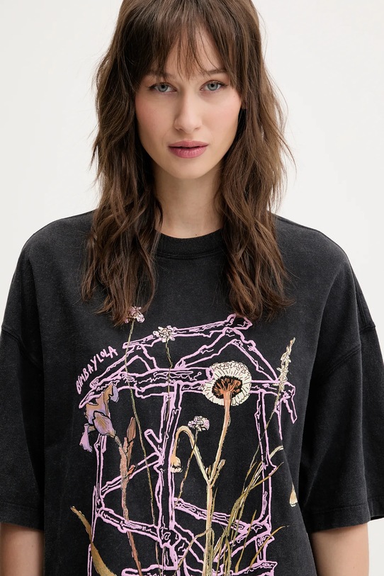 Bimba Y Lola t-shirt bawełniany szary 251BR7440.10035