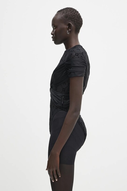 Marine Serre body Draped Jersey Knotted WTO430A.RJER0018 negru SS25