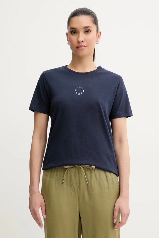 Picture tricou din bumbac Virel print bleumarin WTS0575