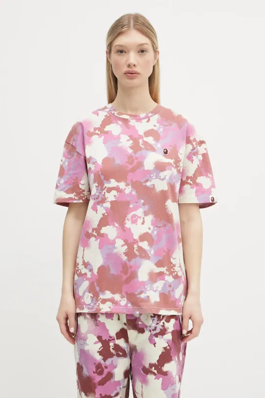 A Bathing Ape cotton t-shirt Map Camo Oversized cotton pink 1L30209001