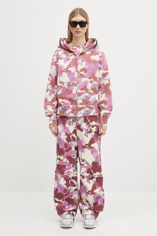 Bavlněné tričko A Bathing Ape Map Camo Oversized 1L30209001 růžová