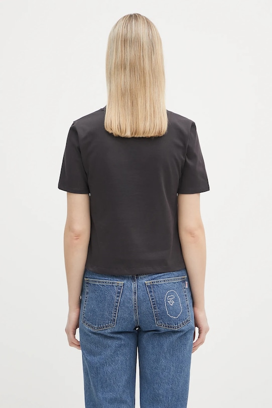 Odzież GANNI t-shirt bawełniany Heavy Cotton Heart Small T4178 szary