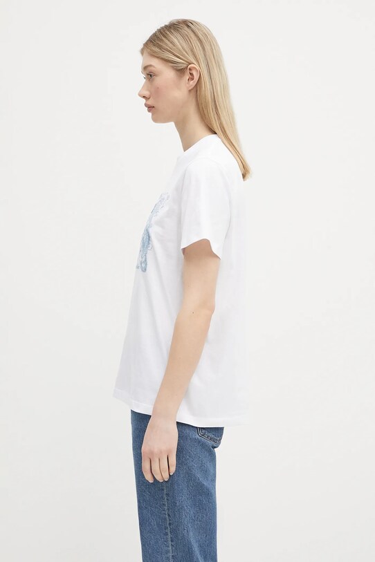 Хлопковая футболка GANNI Basic Jersey Tattoo Lace Relaxed T4158 белый SS25
