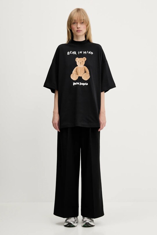 Palm Angels cotton t-shirt B Bear In Mind Loose PWAA017S25JER0051060 black