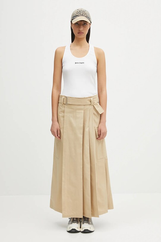 Palm Angels top Classic Logo Rib PWAC020C99FAB0010110 biały