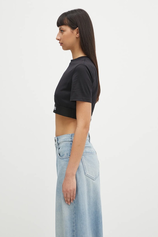 Palm Angels t-shirt bawełniany Classic Logo Tape Crop PWAA067C99JER0011010 czarny SS25