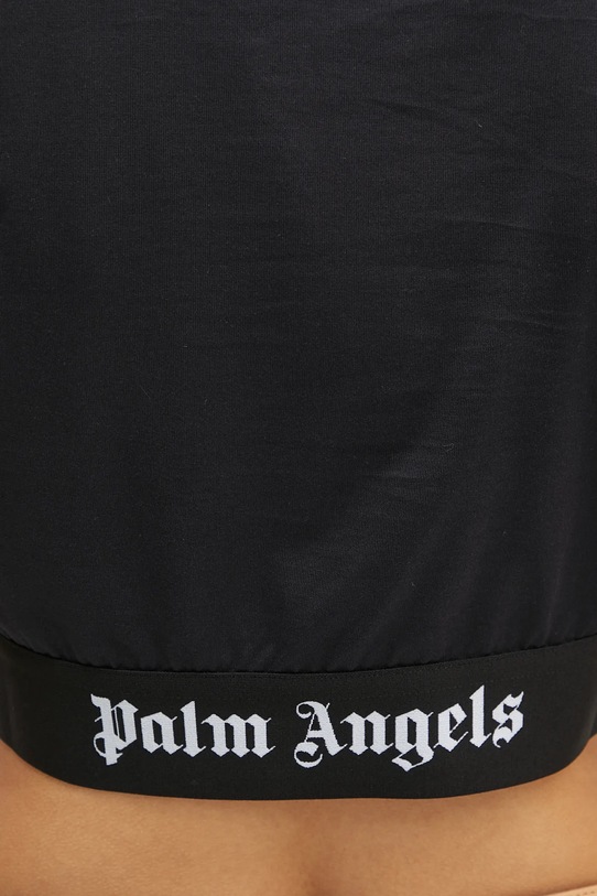 Palm Angels t-shirt bawełniany Classic Logo Tape Crop czarny PWAA067C99JER0011010