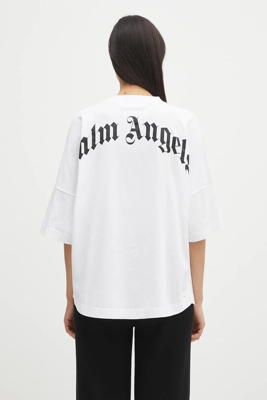 Clothing Palm Angels cotton t-shirt Back Curved Logo Loose PWAA023S25JER0040110 white