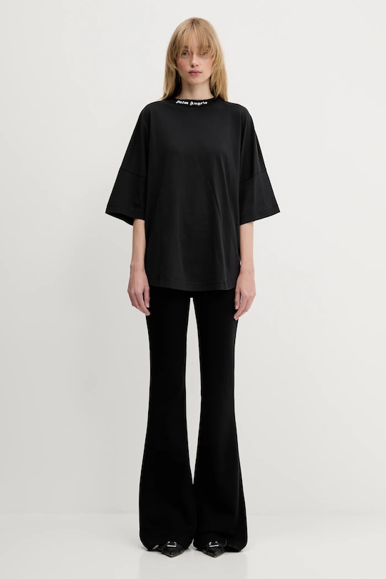 Palm Angels tricou din bumbac Back Curved Logo Loose PWAA023S25JER0041001