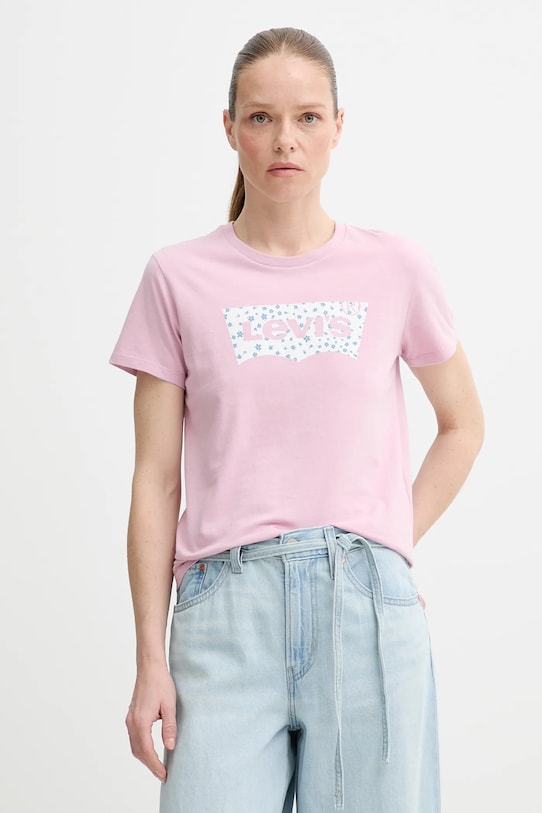 Levi's t-shirt bawełniany THE PERFECT TEE nadruk różowy 17369.3006